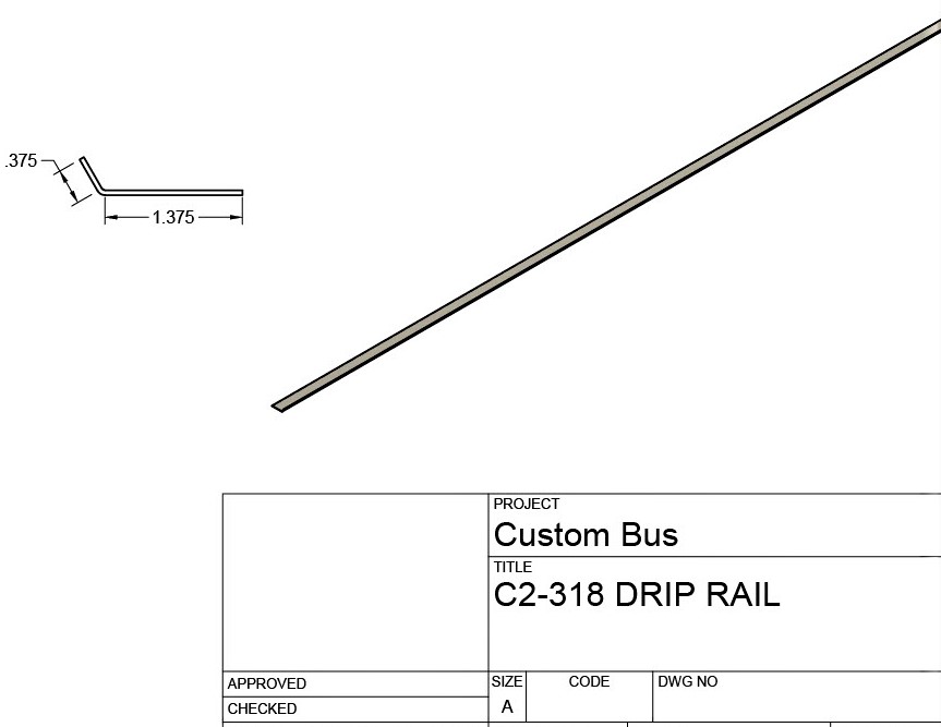 C2-318  C2 body drip rail above emergency door